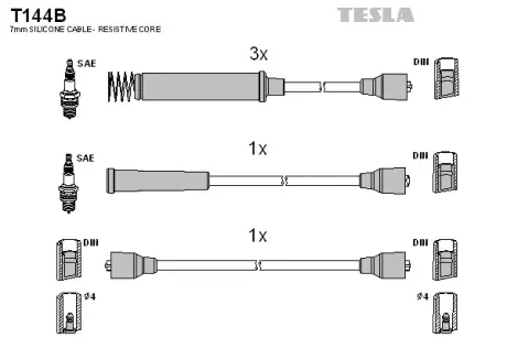 К-т дротів високої напруги TESLA T144B