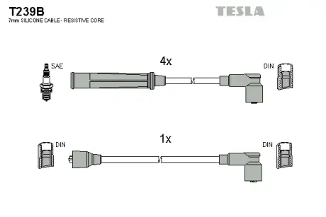 К-т дротів високої напруги TESLA T239B