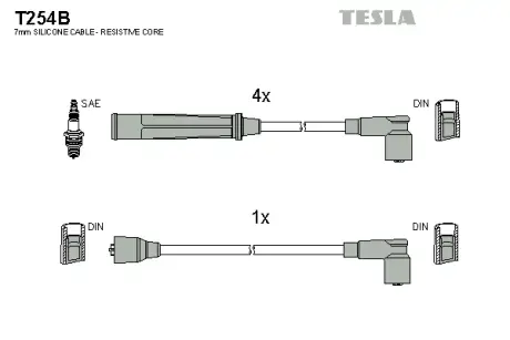 К-т дротів високої напруги TESLA T254B