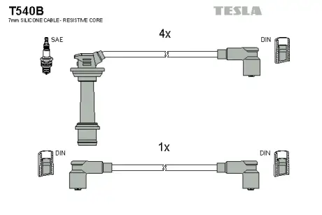 К-т дротів високої напруги TESLA T540B