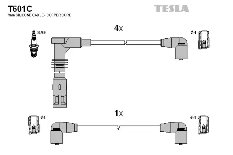 К-т дротів високої напруги TESLA T601C