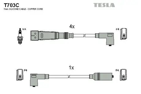 К-т дротів високої напруги TESLA T703C