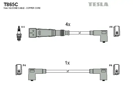 К-т дротів високої напруги TESLA T865C