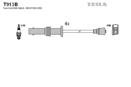 К-т дротів високої напруги TESLA T913B