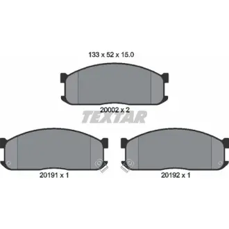 Комплект тормозных колодок, дисковый тормоз TEXTAR 2000201