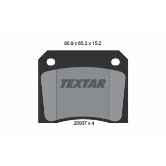 Комплект тормозных колодок, дисковый тормоз TEXTAR 2000702