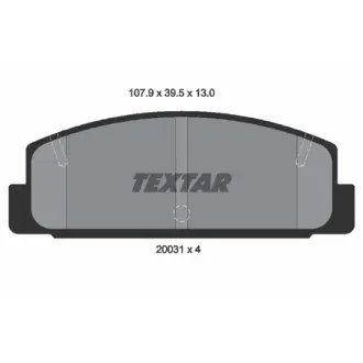 Комплект тормозных колодок, дисковый тормоз TEXTAR 2003101