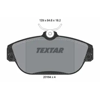 Комплект тормозных колодок, дисковый тормоз TEXTAR 2016402