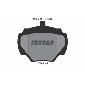 Комплект тормозных колодок, дисковый тормоз TEXTAR 2034402