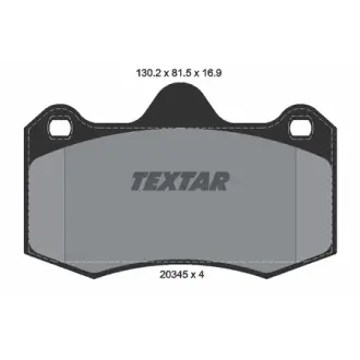 Комплект тормозных колодок, дисковый тормоз TEXTAR 2034501