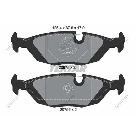 Комплект тормозных колодок, дисковый тормоз TEXTAR 2067502 (фото 1)