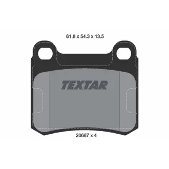 Комплект тормозных колодок, дисковый тормоз TEXTAR 2068703