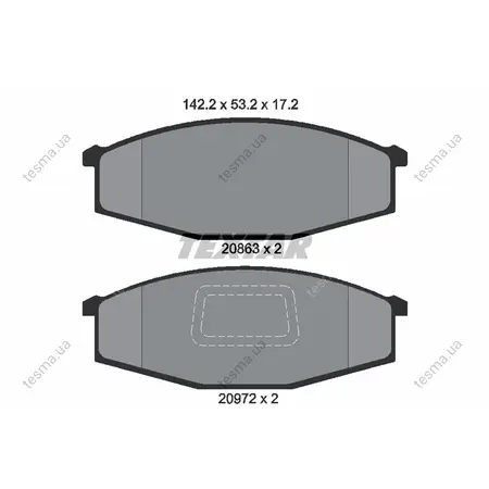 Комплект тормозных колодок, дисковый тормоз TEXTAR 2086302 (фото 1)