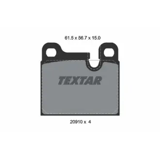 Комплект тормозных колодок, дисковый тормоз TEXTAR 2091001