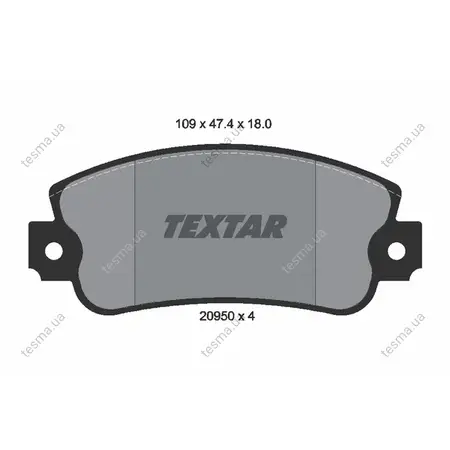 Комплект тормозных колодок, дисковый тормоз TEXTAR 2095005 (фото 1)