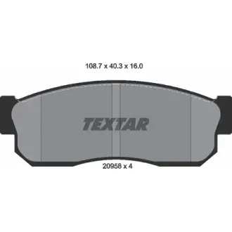 Комплект тормозных колодок, дисковый тормоз TEXTAR 2095802