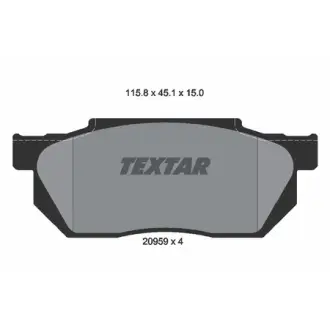 Комплект тормозных колодок, дисковый тормоз TEXTAR 2095901