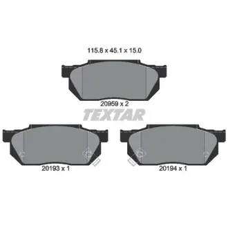 Комплект тормозных колодок, дисковый тормоз TEXTAR 2095902