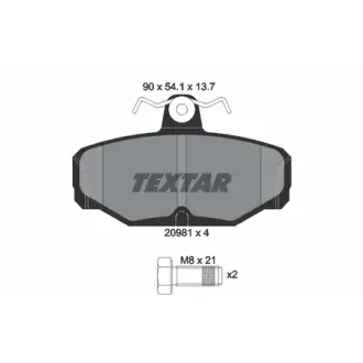 Комплект тормозных колодок, дисковый тормоз TEXTAR 2098101