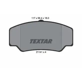 Комплект тормозных колодок, дисковый тормоз TEXTAR 2114103