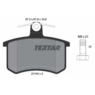 Комплект тормозных колодок, дисковый тормоз TEXTAR 2114401