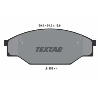 Комплект тормозных колодок, дисковый тормоз TEXTAR 2115801