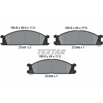 Комплект тормозных колодок, дисковый тормоз TEXTAR 2134702