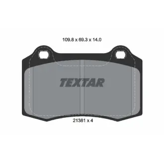 Комплект тормозных колодок, дисковый тормоз TEXTAR 2138104