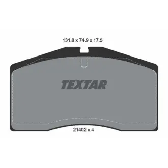 Комплект тормозных колодок, дисковый тормоз TEXTAR 2140201