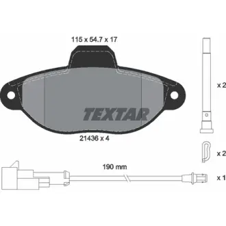 Комплект тормозных колодок, дисковый тормоз TEXTAR 2143609