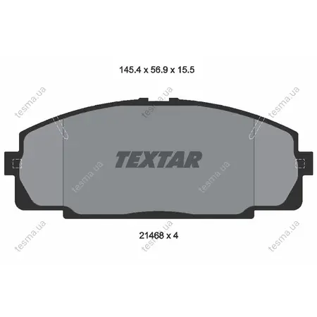 Комплект тормозных колодок, дисковый тормоз TEXTAR 2146801 (фото 1)