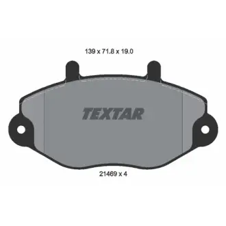 Комплект тормозных колодок, дисковый тормоз TEXTAR 2146901