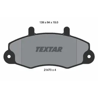 Комплект тормозных колодок, дисковый тормоз TEXTAR 2147001