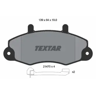 Комплект тормозных колодок, дисковый тормоз TEXTAR 2147002