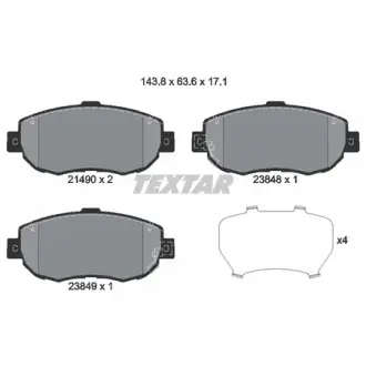 Комплект тормозных колодок, дисковый тормоз TEXTAR 2149001
