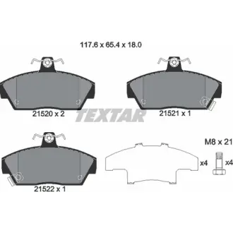 Комплект тормозных колодок, дисковый тормоз TEXTAR 2152001