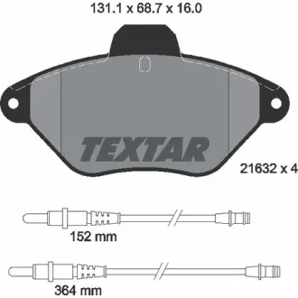 Комплект тормозных колодок, дисковый тормоз TEXTAR 2163201