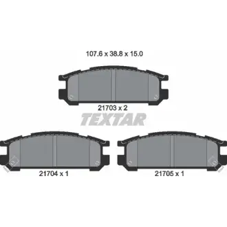 Комплект тормозных колодок, дисковый тормоз TEXTAR 2170301