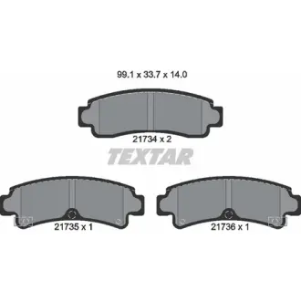 Комплект тормозных колодок, дисковый тормоз TEXTAR 2173401