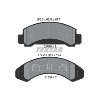 Комплект тормозных колодок, дисковый тормоз TEXTAR 2183001