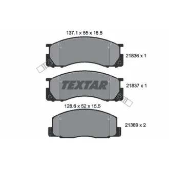 Комплект тормозных колодок, дисковый тормоз TEXTAR 2183601