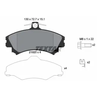 Комплект гальмівних колодок передн, VOLVO S40 I, V40 MITSUBISHI CARISMA, COLT, COLT CZC VI, COLT VI, SPACE STAR 1.1-2.0 07.95-06.12 TEXTAR 2192001