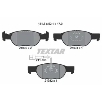 Комплект тормозных колодок, дисковый тормоз TEXTAR 2193002