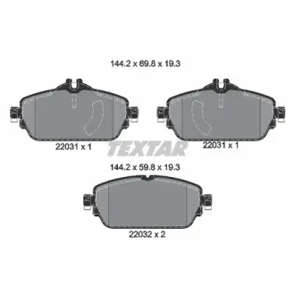Колодки гальмівні (передні) MB C-class (W205/S205/C205) 14- (TRW) Q+ TEXTAR 2203101