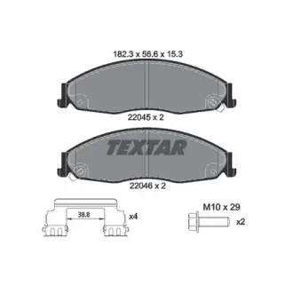 Комплект тормозных колодок, дисковый тормоз TEXTAR 2204501