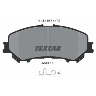 Колодки гальмівні (передні) Nissan Qashqai II/X-Trail/ Renault Kadjar 13- (141.3x59.7x17.9) TEXTAR 2206501