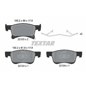 Колодки гальмівні (передні) Opel Corsa E 14-/Chevrolet Orlando 18- (Teves) Q+ TEXTAR 2212301