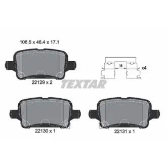 Колодки гальмівні (задні) Chevrolet Cruze 15-/Bolt 16-/Opel Astra K 15- Q+ TEXTAR 2212901