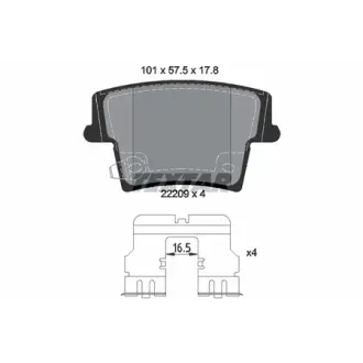 Колодки гальмівні (задні) Chrysler 300C 04-/Dodge Challenger 08-/Charger 11- TEXTAR 2220901