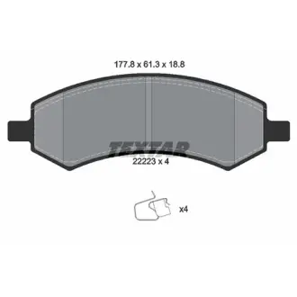 Комплект тормозных колодок, дисковый тормоз TEXTAR 2222301